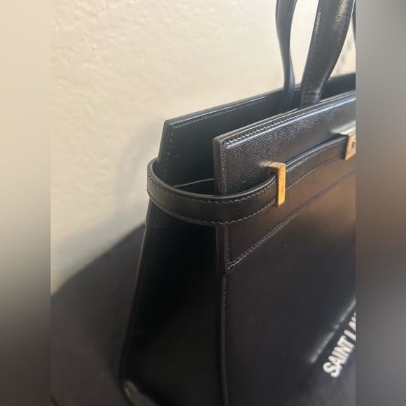 Saint Laurent Black Satchel with Gold Hardware - Picture 11 of 13